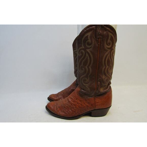 TONY LAMA Mens Size 9 D Brown Leather Smooth Ostrich Cowboy Western Boots main image 11